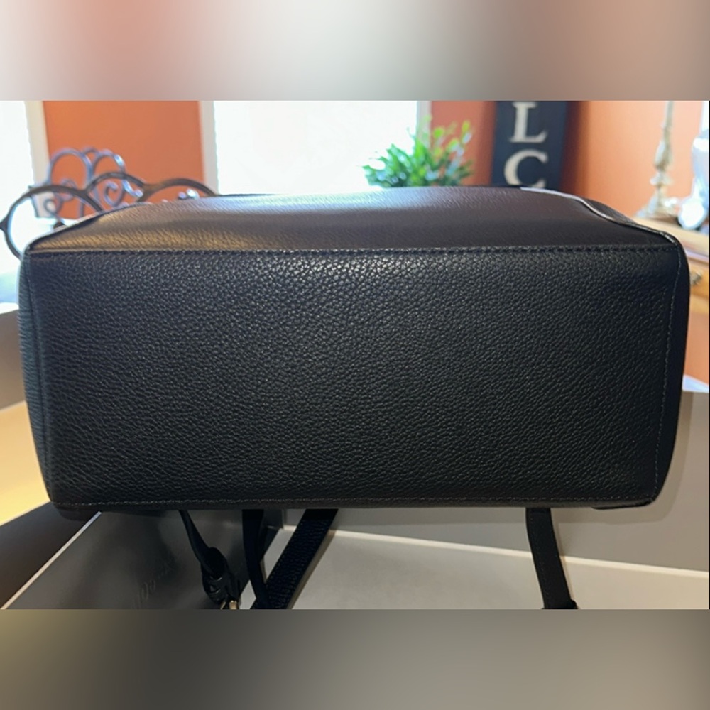 Kate Spade ❤️ Lena Black Pebbled Leather Flap Backpack NWT - Picture 5 of 16